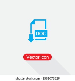Download DOC File Icon Vector Illustration Eps10