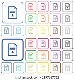 Download document color flat icons in rounded square frames. Thin and thick versions included.