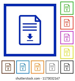 Download document flat color icons in square frames on white background