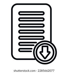 Download document icon flat vector. Web interface. Mail internet
