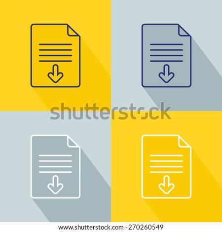 Download document icon set. Vector illustration