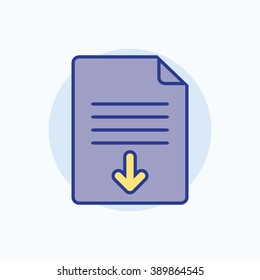 Download document icon. Vector illustration