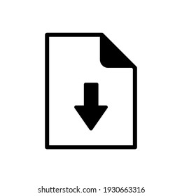 Descargar el ilustrador del vector del icono del documento en blanco, descarga del documento de iconos, carga del archivo pdf, hoja de datos get, flecha de vectores