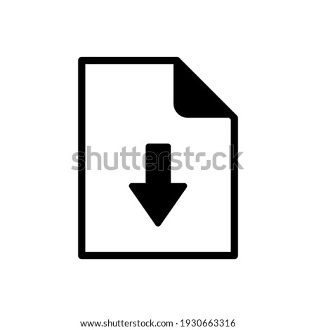 Download document icon vector illustrator on white, icons document download, pdf file upload, get data sheet, vectors arrow