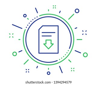 Download Document line icon. Information File sign. Paper page concept symbol. Quality design elements. Technology download file button. Editable stroke. Vector
