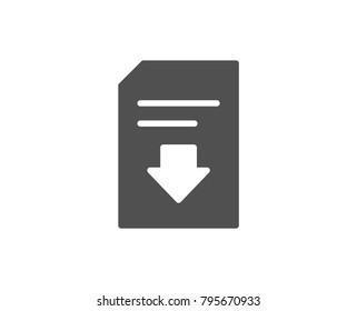 Download Document simple icon. Information File sign. Paper page concept symbol. Quality design elements. Classic style. Vector