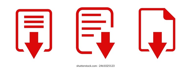 Symbol für Herunterladene Vektorgrafik von Dokumenten. Herunterladenes Dateisymbol