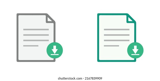 Descargar icono del vector del documento en diseño plano moderno aislado en fondo blanco en dos estilos diferentes. ilustración vectorial eps10.