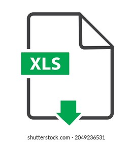 download document xls icon, XLS file icon vector