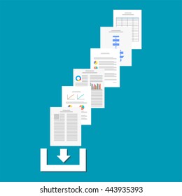 Download documents or files from internet. Download process concept.