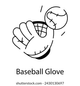 Download doodle icon of a baseball glove 