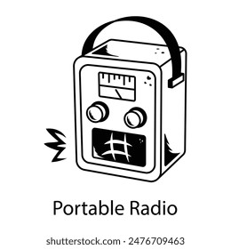 Download doodle icon depicting a portable radio 