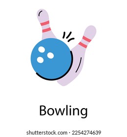 Download doodle icon design of bowling 