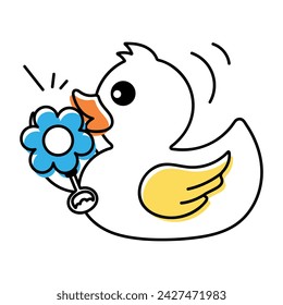 Download doodle icon of a duckling toy
