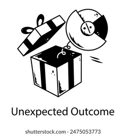 Download doodle icon of unexpected outcome 