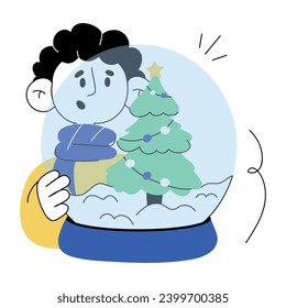 Download doodle mini illustration of christmas globe 