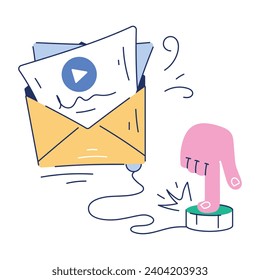 Descargar mini ilustración de doodle que representa el anuncio de correo electrónico