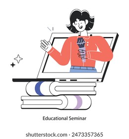 Download doodle mini illustration of an educational seminar 