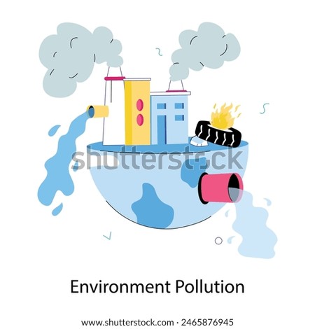 Download doodle mini illustration of environment pollution 