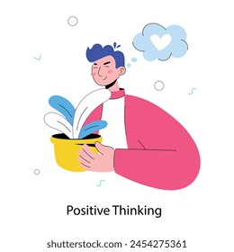 Descarga doodle mini ilustración de pensamiento positivo 