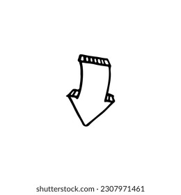 download doodle sketch. down arrow sketch illustration