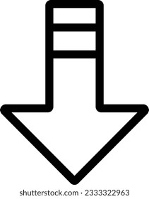 dirección de flecha de acción descendente Descarga Contorno