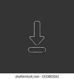 Download, down arrow vector chalk icon