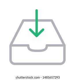 download drawer colour line vector icon
