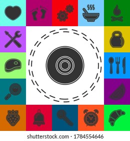 download dvd button - media or music player - multimedia icon vector. Flat pictogram - simple icon