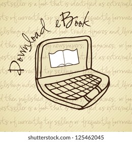 Download ebook handmade drawing.On vintage  Vector illustration