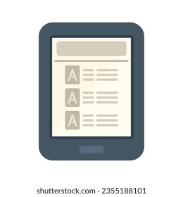 Descargar el vector plano del icono de ebook. Biblioteca digital. Educación en línea aislada