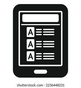Download ebook icon simple vector. Digital library. Online education