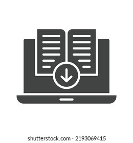 Descargar imagen vectorial de icono de EBook. También se puede usar para Fitness físico. Adecuado para aplicaciones móviles, aplicaciones web y medios impresos.