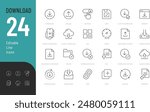 Download Editable Icons set. Vector illustration in modern thin line style of user interface related icons: button, file download, cloud technologies, and more. Pictograms and infographics for mobile 