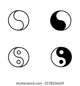 Download Editable Yin Yang Symbol Icon Vector, Illustration And Graphics.