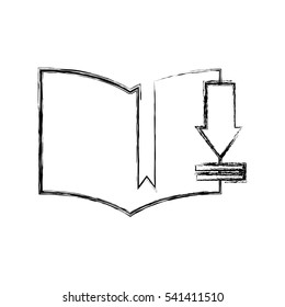 download electronic book icon vector illustration design