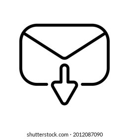 Icono de descarga de correo electrónico, gráficos de vector de línea