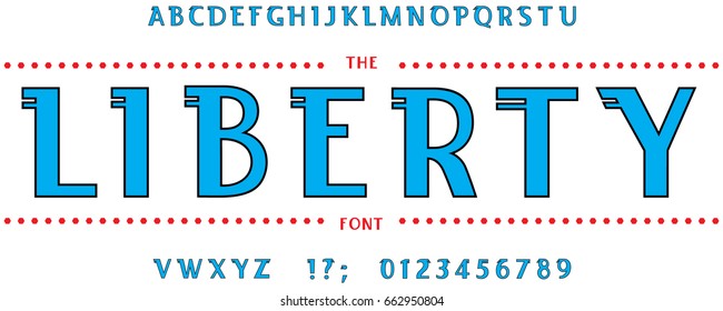 
Download the English alphabet. Liberty. ABC. blue stylized font, black outline. The futuristic design of the font. The color blue letters on a white background, board. Education. 3D, stock vector
