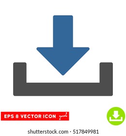 Download EPS vector pictogram. Illustration style is flat iconic bicolor cobalt and gray symbol on white background.