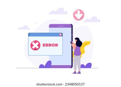 Download error concept. Vector illustration