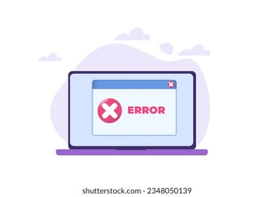 Concepto de error de descarga. Ilustración del vector