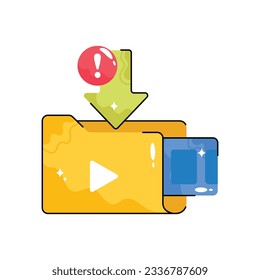 Descarga de un vector de error lleno de contorno Sticker. archivo EPS 10
