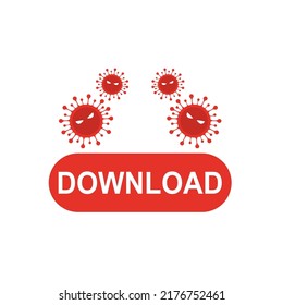 Download error warning. Emergency alert about malware, virus, trojan, phishing or hacking threat. Vector illustration