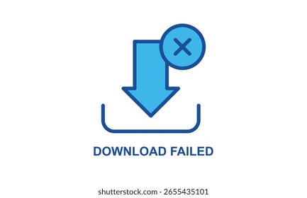 Ícone De Vetor Com Falha De Download Isolado No Plano De Fundo Branco