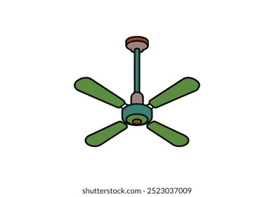 Download fan clipart vector illustration – Room cooler ceiling fan icon for home, office, and design projects artwork