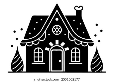 Download Festive Gingerbread House Silhouettes