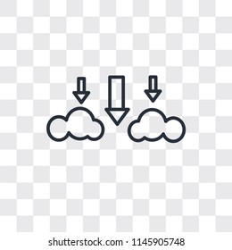 Download file from cloud vector icon isolated on transparent background, Download file from cloud logo concept