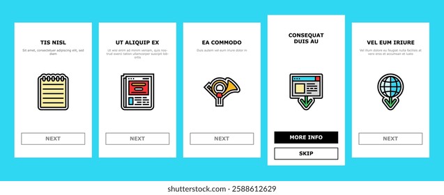 download file computer data onboarding mobile vector web download, button document, upload load, internet sign, website, app, arrow download file computer data illustrations
