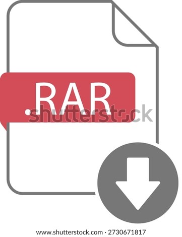 Download file, document, software icons set. Save web document, folder, link, PDF, doc, raw, txt, avi, mp3, mp4, dll and other files format icons download buttons collection - vector illustration.