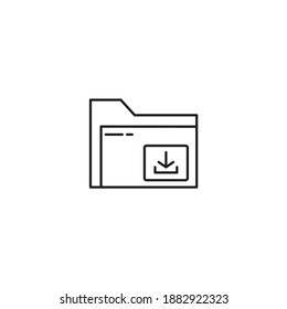 Icono de carpeta de archivos de descarga. Diseño de iconos para archivos de extensión, carpetas y documentos. Vector